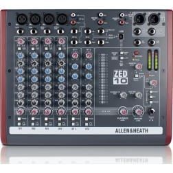 ZED-10 USB sans effet - 4 in mono, 2 stéréo, 2 AUX ALLEN & HEATH