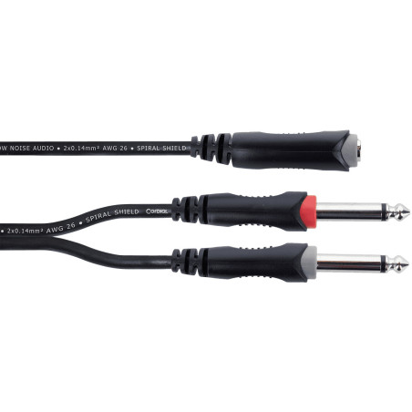 EY0.3KPP Jack stereo Femelle 2 Jacks mono male 30cm CORDIAL