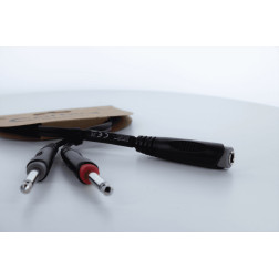 EY0.3KPP Jack stereo Femelle 2 Jacks mono male 30cm