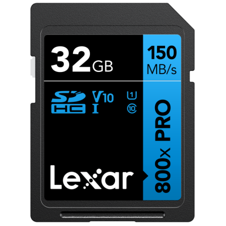 SDHC 800x PRO Blue Series 32GB UHS-1 V10 - Read 150MB/s Lexar