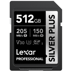 SD Silver Plus UHS-1 512GB V30 R205/W150MB/s Lexar
