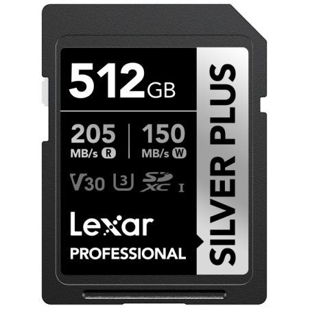 SD Silver Plus UHS-1 512GB V30 R205/W150MB/s Lexar
