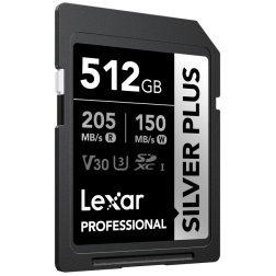 SD Silver Plus UHS-1 512GB V30 R205/W150MB/s Lexar