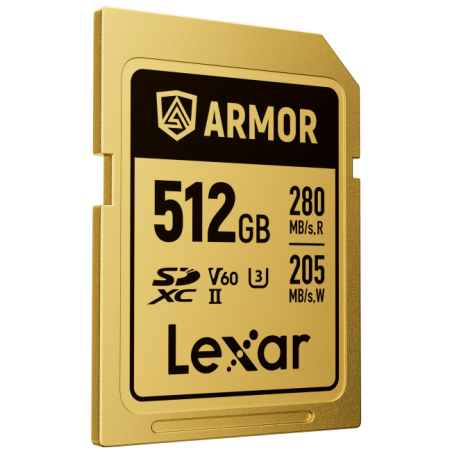 SDXC Pro Gold Series ARMOR UHS-II 512GB V60 IP68 Stainless Steel R280/W205MB/s