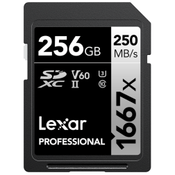 SD Pro Silver Series UHS-II 1667x 256GB V60 Lexar