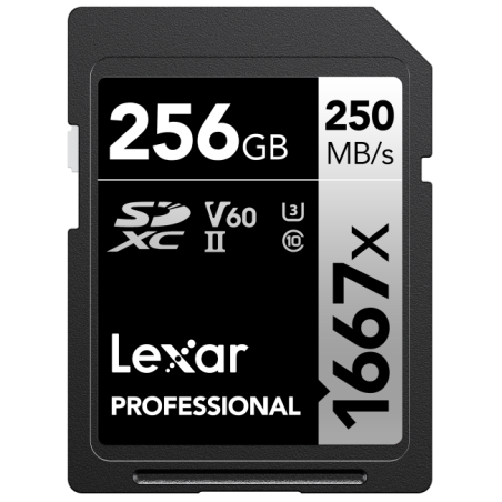 SD Pro Silver Series UHS-II 1667x 256GB V60 Lexar