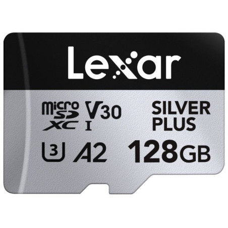 microSDXC Silver Plus UHS-1 128GB V30 R205/W150MB/s Lexar