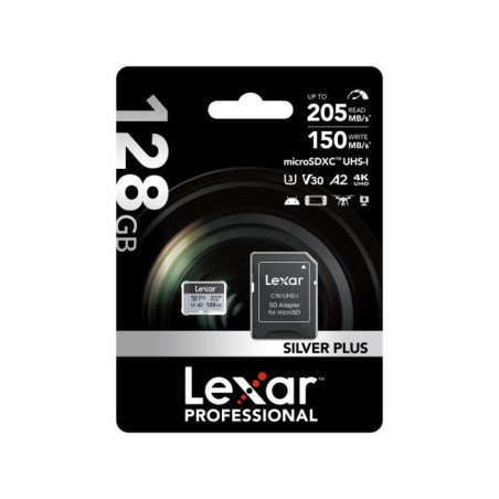 microSDXC Silver Plus UHS-1 128GB V30 R205/W150MB/s