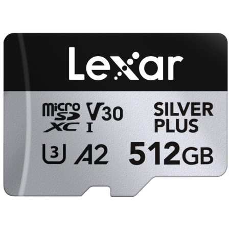 microSDXC Silver Plus UHS-1 512GB V30 R205/W150MB/s Lexar