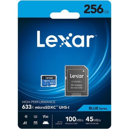 microSD Blue Series UHS-I 633x 256GB V30