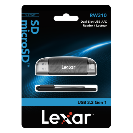 Reader LRW310 Dual Slot SD/microSD USB 3.1 A & C