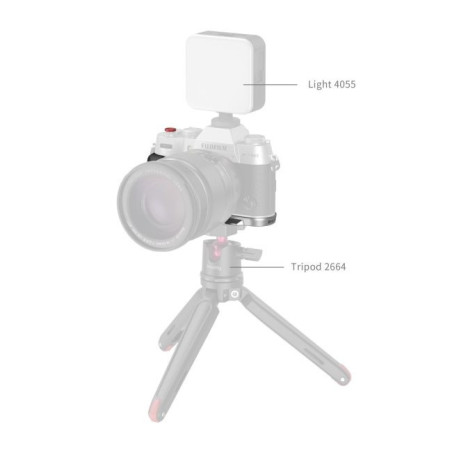 4713C L-Shape Mount Plate with Handle for FUJIFILM X-T50 (Silicone/Silver)