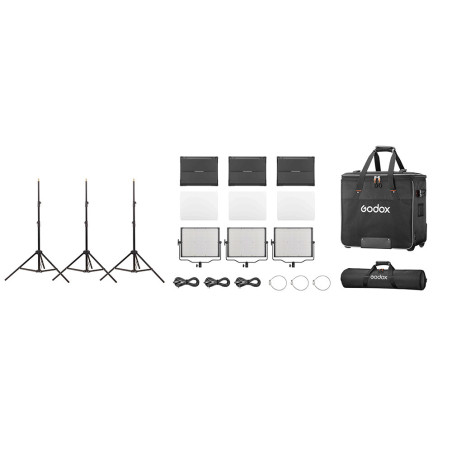 Studio LED Light Panel 3 Light Kit P120D K2 Godox