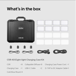 Godox C5R-K8 Mobile RGB LED 8 Light Kit with Charging Case