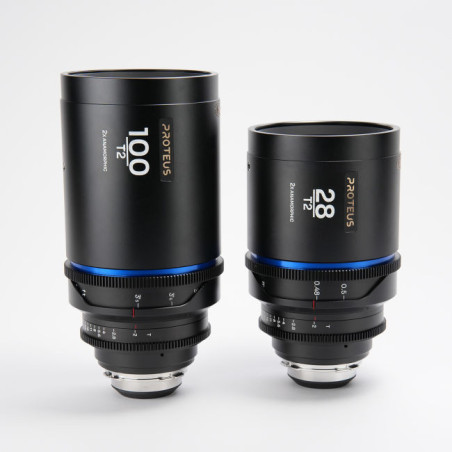 Proteus 2X Anamorphic 2-Lens Bundle Set C (28mm, 100mm) - Blue (Feet) - Arri PL Canon EF