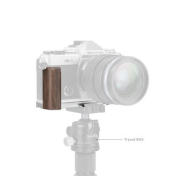 5563 L-Shaped Mount Plate with Wooden Handle for OM SYSTEM OM-3