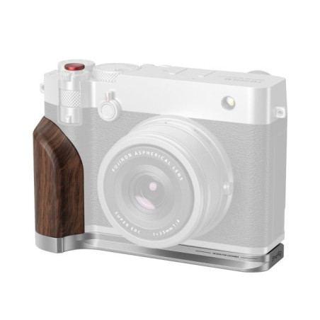 5265 L-Shape Mount Plate with Wooden Handle for FUJIFILM GFX100RF (Silver)