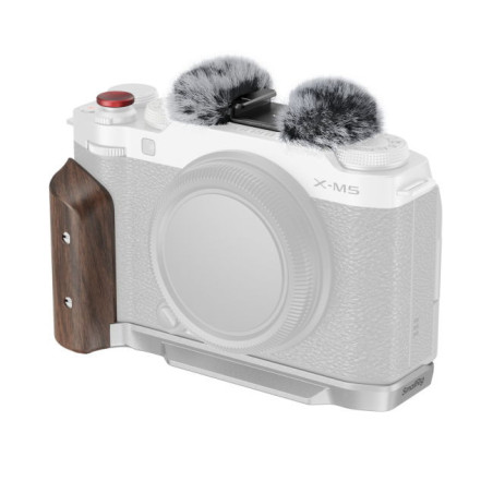 5261 L-Shape Mount Plate with Wooden Handle for FUJIFILM X-M5 (Silver)
