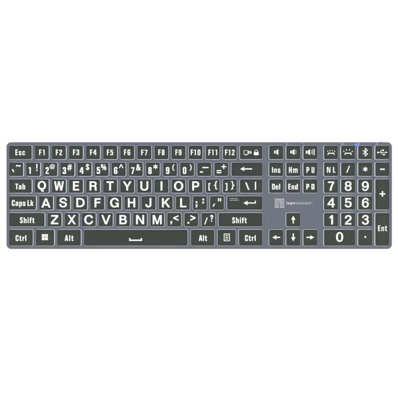 Logickeyboard XL-Print White on Black TITAN FR (PC) Logickeyboard XL-Print White on Black TITAN FR (PC)