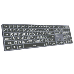 Logickeyboard XL-Print White on Black TITAN FR (PC)