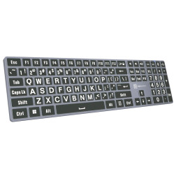 Logickeyboard XL-Print White on Black TITAN FR (PC)