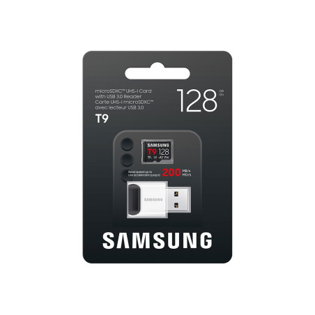 microSD Card T9 128 GB inclues Lecteur de carte USB
