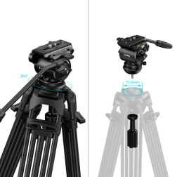 5443 FSD14 FreeSpeed Heavy-Duty Carbon Fiber Tripod