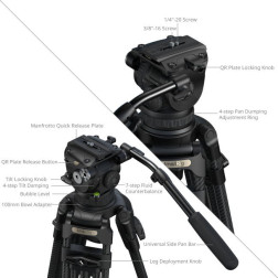 5578 FSD18 FreeSpeed Heavy-Duty Carbon Fiber Tripod