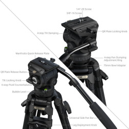 5580 FSD16 FreeSpeed Heavy-Duty Carbon Fiber Tripod