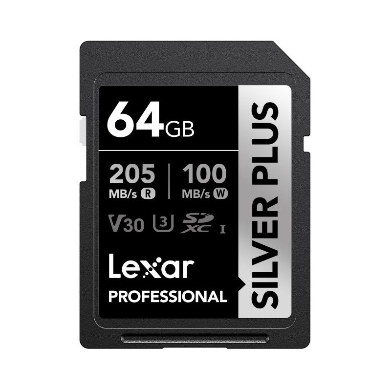 SD Silver Plus UHS-1 64GB V30 R205/W100MB/s SD Silver Plus UHS-1 64GB V30 R205/W100MB/s