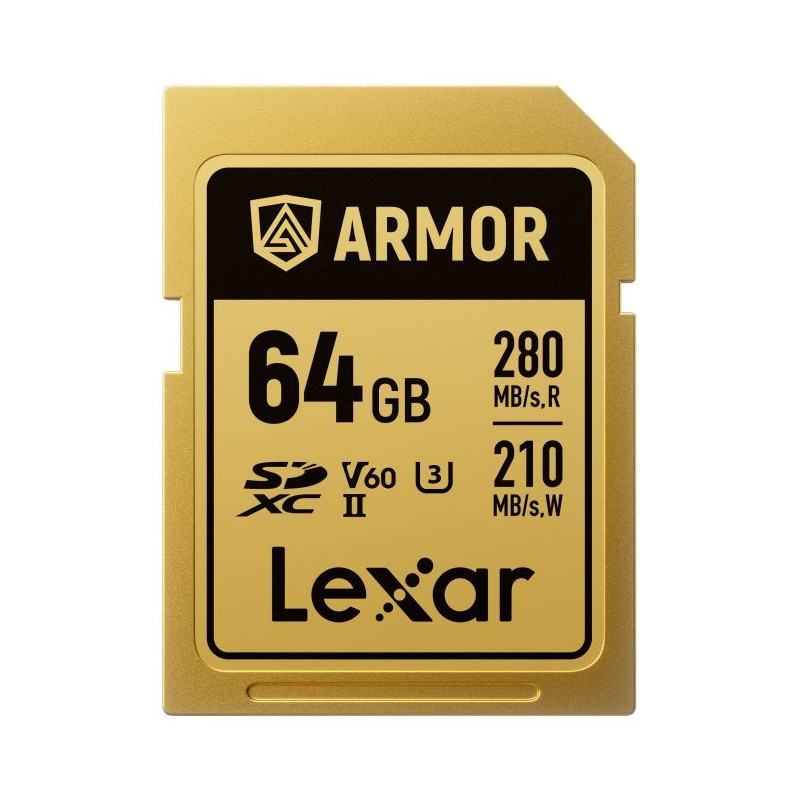 SDXC Pro Gold Series ARMOR UHS-II 64GB V60 IP68 Stainless Steel R280/W210MB/s SDXC Pro Gold Series ARMOR UHS-II 64GB V60 IP68 Stainless Steel R280/W210MB/s