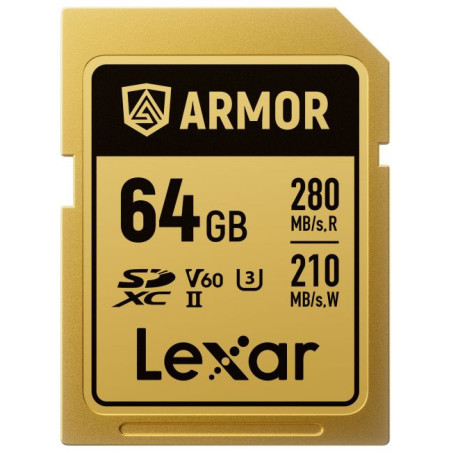 SDXC Pro Gold Series ARMOR UHS-II 64GB V60 IP68 Stainless Steel R280 W210MB s