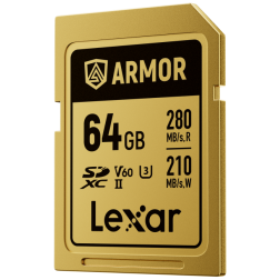 SDXC Pro Gold Series ARMOR UHS-II 64GB V60 IP68 Stainless Steel R280 W210MB s