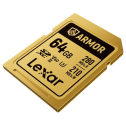 SDXC Pro Gold Series ARMOR UHS-II 64GB V60 IP68 Stainless Steel R280 W210MB s