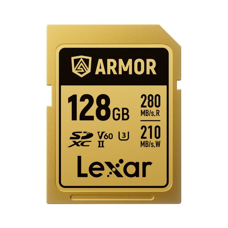 SDXC Pro Gold Series ARMOR UHS-II 128GB V60 IP68 Stainless Steel R280/W210MB/s