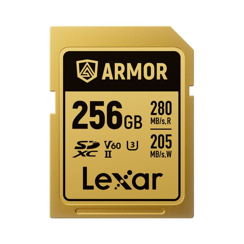 SDXC Pro Gold Series ARMOR UHS-II 256GB V60 IP68 Stainless Steel R280/W205MB/s