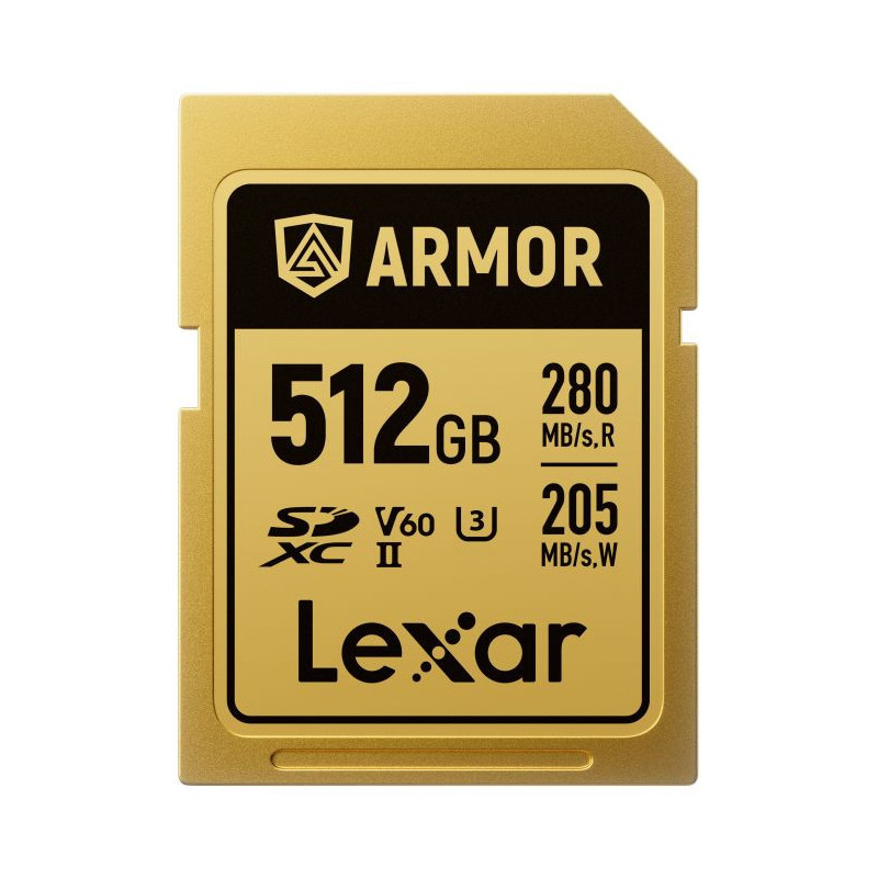 SDXC Pro Gold Series ARMOR UHS-II 512GB V60 IP68 Stainless Steel R280/W205MB/s