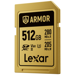 SDXC Pro Gold Series ARMOR UHS-II 512GB V60 IP68 Stainless Steel R280 W205MB s