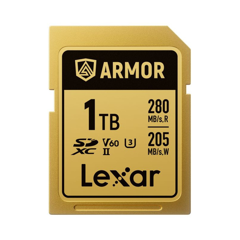 SDXC Pro Gold Series ARMOR UHS-II 1TB V60 IP68 Stainless Steel R280/W205MB/s SDXC Pro Gold Series ARMOR UHS-II 1TB V60 IP68 Stainless Steel R280/W205MB/s