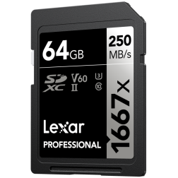 SD Pro Silver Series UHS-II 1667x 64GB V60
