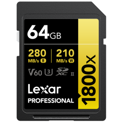 SD Pro Gold Series UHS-II 1800x 64GB V60