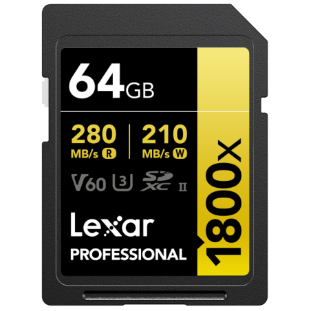 SD Pro Gold Series UHS-II 1800x 64GB V60