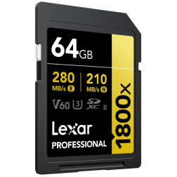 SD Pro Gold Series UHS-II 1800x 64GB V60