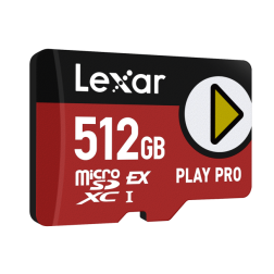 microSD Express 7.1 PLAY Pro 512GB up to R900 W600MB s (104MB s with UHS-I)