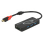 Lecteur de carte SD USB Type-C 3x USB-A + 2 emplacements noir