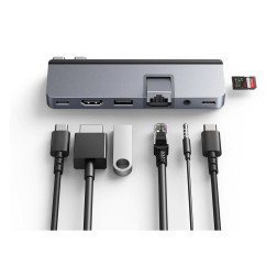 HD 7-in-2 USB-C Hub for MBPro M1/M2 space grey