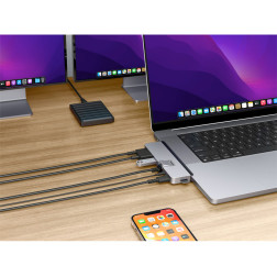 HD 7-in-2 USB-C Hub for MBPro M1/M2 space grey