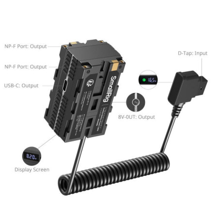 4884 D-Tap to Dual-Sided NP-F Dummy Battery Power Cable