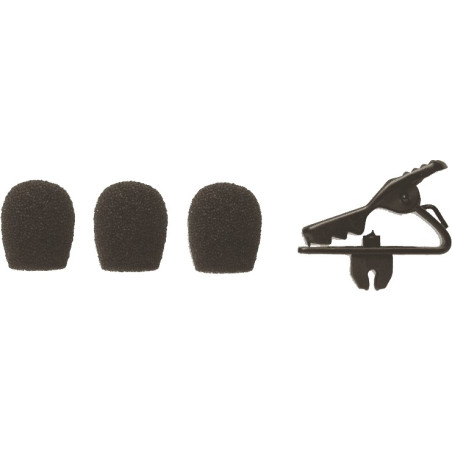 Bonnettes - Noires pour MX153 + pince micro Bonnettes - SHURE