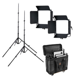 Kit lumière 2 panneaux Leds Bicolor pour reportage PBS-Leds